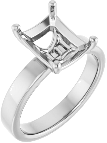 Sužadėtuvių Žiedas „Solitaire“ 10k white gold Emerald 10mm x 8mm (1)