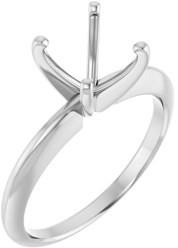 Platinum 7.8-8.6 mm Round 4-Prong Comfort-fit Solitaire Ring Mounting (1)