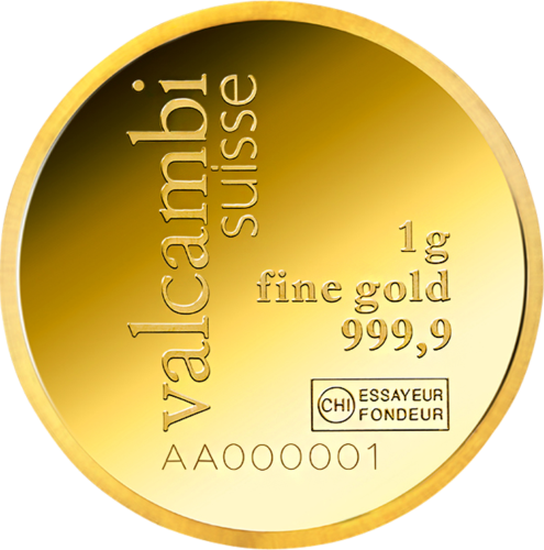 1 г Инвестиционный золотой слиток Valcambi Round Bar (1)