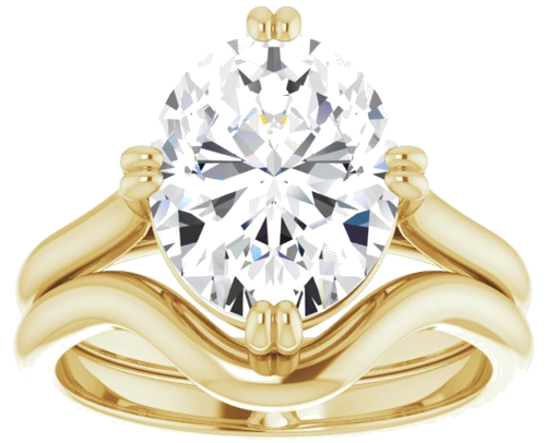 Sužadėtuvių Žiedas „Double Claw-Prong Solitaire“ 14k yellow gold Oval 11mm x 9mm (8)