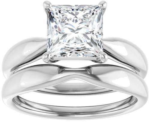 Sužadėtuvių Žiedas 14k white gold Square 7mm (8)