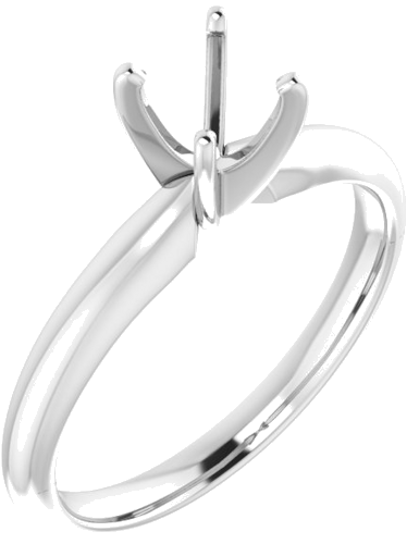 14K White 5.5 mm Round 4-Prong Solitaire Ring Mounting (1)