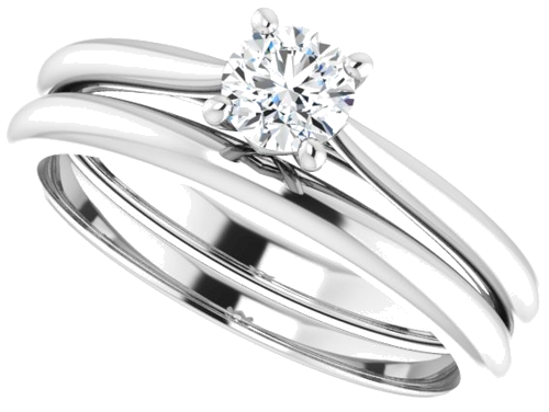 14K White 4.4 mm Round Solitaire Engagement Ring Mounting (10)