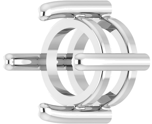 Pakabukas „Round 4-Prong Cabochon“ 585 Baltojo Aukso Round 5mm (2)