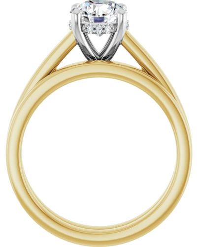 Sužadėtuvių Žiedas „Hidden Halo-Style“ 14k yellow/white gold Round 6.5mm (7)
