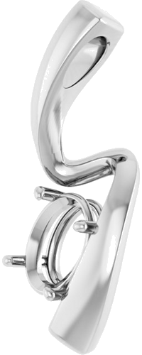 Pakabukas „Freeform Solitaire“ 585 Baltojo Aukso Oval 7mm x 5mm (2)