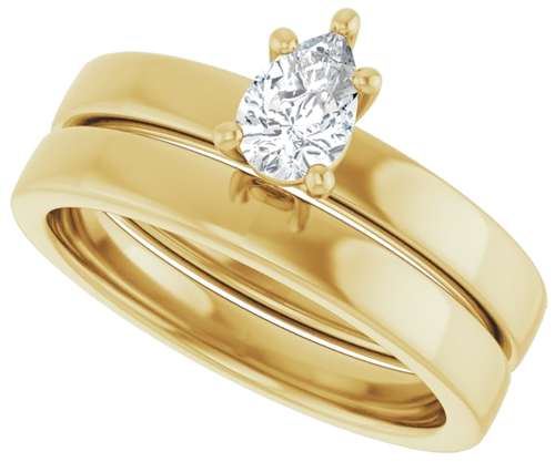 Sužadėtuvių Žiedas „Solitaire“ 14k yellow gold Pear 6mm x 4mm (10)