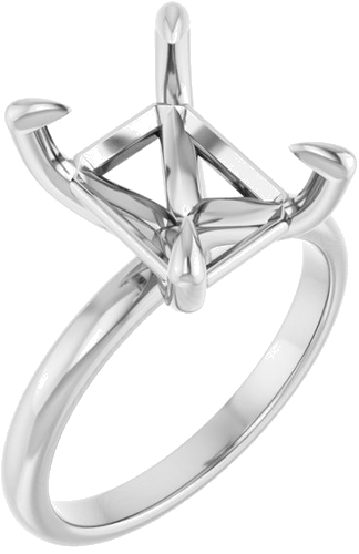 Sužadėtuvių Žiedas „Solitaire“ 18k white gold Emerald 11mm x 9mm (1)