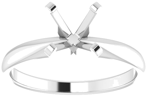 14K White 5 x 5 mm Square Solitaire Engagement Ring Mounting (3)