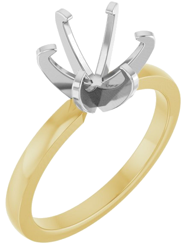 Sužadėtuvių Žiedas „Solitaire“ 585 Baltojo Ir Geltonojo Aukso Round 8.2mm (1)