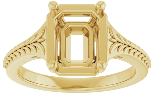Sužadėtuvių Žiedas „Solitaire“ 14k yellow gold Emerald 8.5mm x 6.5mm (3)