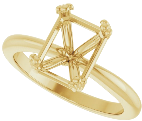 Sužadėtuvių Žiedas „Solitaire“ 14k yellow gold Emerald 9mm x 7mm (5)