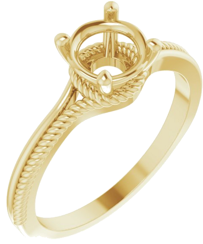 Sužadėtuvių Žiedas „Solitaire“ 14k yellow gold Round 6.5mm (1)