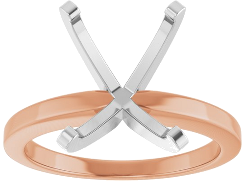 Sužadėtuvių Žiedas 14k rose/white gold Emerald 11mm x 9mm (3)
