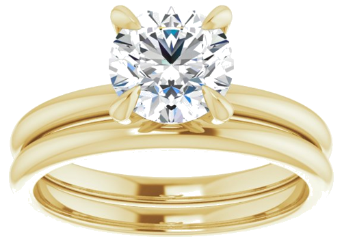 14K Yellow  7 mm Round Solitaire Engagement Ring Mounting (8)