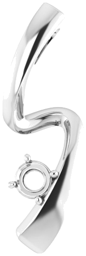 Pakabukas „Freeform Solitaire“ 585 Baltojo Aukso Round 3.5mm (1)