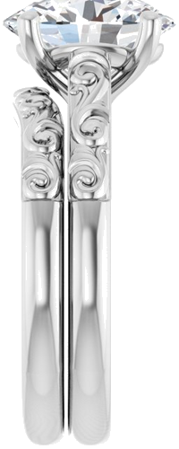 Sužadėtuvių Žiedas „Solitaire“ 14k white gold Oval 10mm x 8mm (9)
