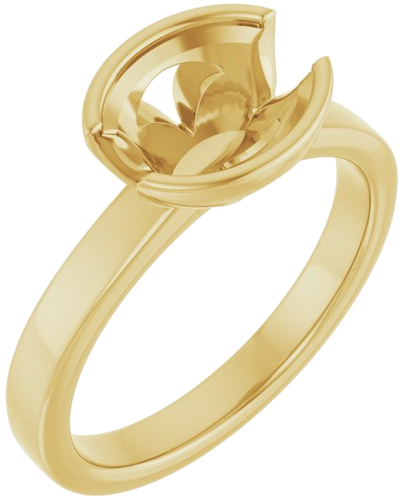 Sužadėtuvių Žiedas „Half-Bezel Solitaire“ 14k yellow gold Oval 9mm x 7mm (1)