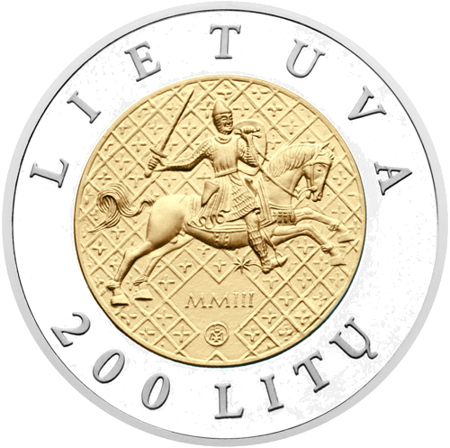 2003 750-летие коронации Миндовга 200 литов золотая монета (2)