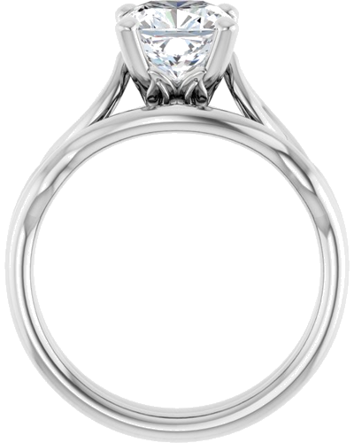 Sužadėtuvių Žiedas „Solitaire Sculptural“ 14k white gold Cushion 7mm (7)