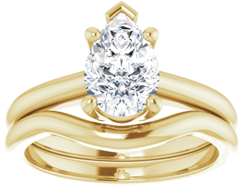 Sužadėtuvių Žiedas „V-End Prong“ 18k yellow gold Pear 9mm x 6mm (8)