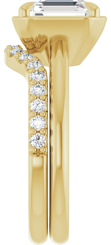 Sužadėtuvių Žiedas „Claw-Prong Solitaire Bezel-Style“ 14k yellow gold Asscher 8mm (9)
