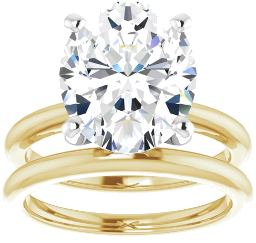 Sužadėtuvių Žiedas „Solitaire“ 585 Baltojo Ir Geltonojo Aukso Oval 12mm x 10mm (8)