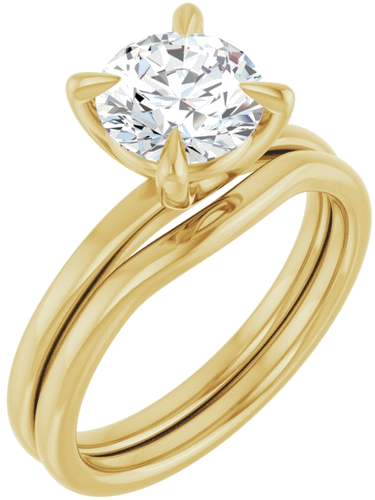 Sužadėtuvių Žiedas 14k yellow gold Round 7.4mm (6)