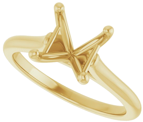 Sužadėtuvių Žiedas „Accented“ 14k yellow gold Asscher 7mm (5)
