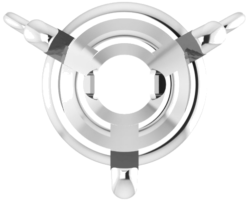Pakabukas „Round 3-Prong“ 925 Sidabro Round 6.5mm (1)