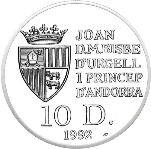 1 oz Pyrenees Mountain Goat 1992 Andorra Silver Coin (2)