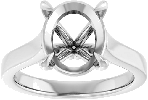 Sužadėtuvių Žiedas „Claw-Prong“ 14k white gold Oval 11mm x 9mm (3)