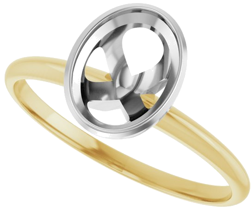 Sužadėtuvių Žiedas „Solitaire“ 585 Baltojo Ir Geltonojo Aukso Oval 8mm x 6mm (5)