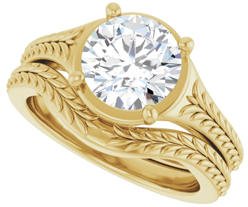 Sužadėtuvių Žiedas „Solitaire“ 14k yellow gold Round 8mm (10)