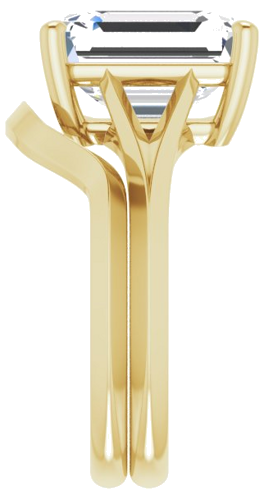 Sužadėtuvių Žiedas „Solitaire Split Shank“ 14k yellow gold Emerald 11mm x 9mm (9)