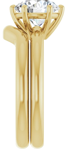 Sužadėtuvių Žiedas 14k yellow gold Round 8mm (9)