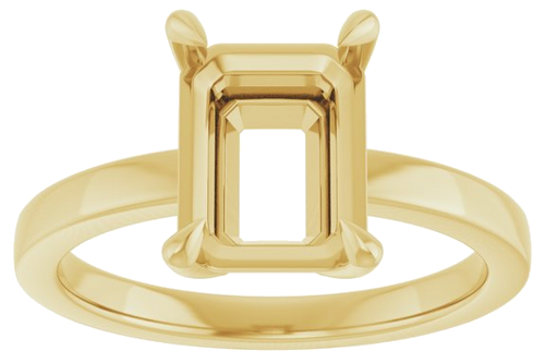 Sužadėtuvių Žiedas „Solitaire“ 585 Geltonojo Aukso Emerald 9mm x 7mm (3)