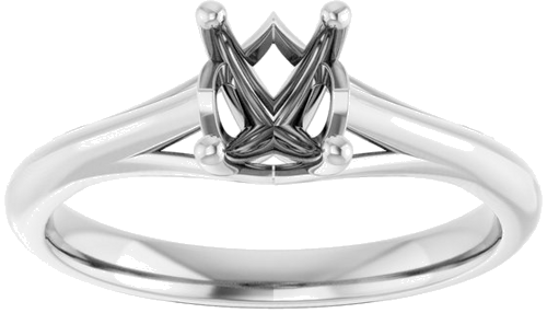 Sužadėtuvių Žiedas „Solitaire“ 585 Baltojo Aukso Oval 7mm x 5mm (3)