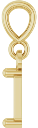 14K Yellow 4x2 mm Straight Baguette 2-Prong Solitaire Pendant Mounting (3)