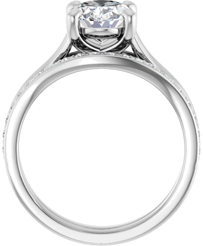 Sužadėtuvių Žiedas „Solitaire“ 950 Platinos Oval 9mm x 7mm (7)