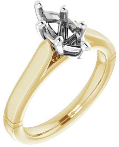 18K Yellow   White 10x5 mm Marquise Engagement Ring Mounting (1)
