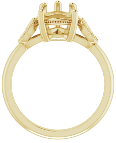 14K Yellow 12x8 mm Pear Solitaire Engagement Ring Mounting (2)