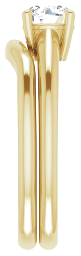 Sužadėtuvių Žiedas „V-End Prong“ 14k yellow gold Round 5.5mm (9)