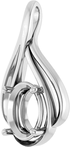 Pakabukas „Solitaire“ 925 Sidabro Oval 11mm x 9mm (2)