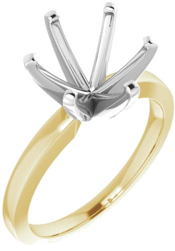 Sužadėtuvių Žiedas „Solitaire“ 14k yellow/white gold Round 10mm (1)