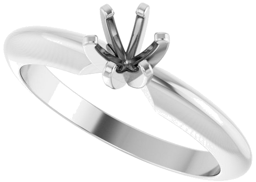 Sužadėtuvių Žiedas „Solitaire“ 14k white gold Round 4.1mm (5)