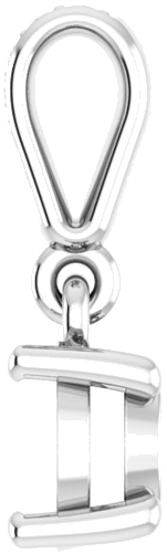 14K White 6 mm Round .03 CTW Natural Diamond Semi-Set Pendant (3)