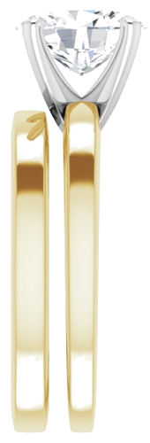 14K Yellow White 9x7 mm Oval Solitaire Engagement Ring Mounting (9)