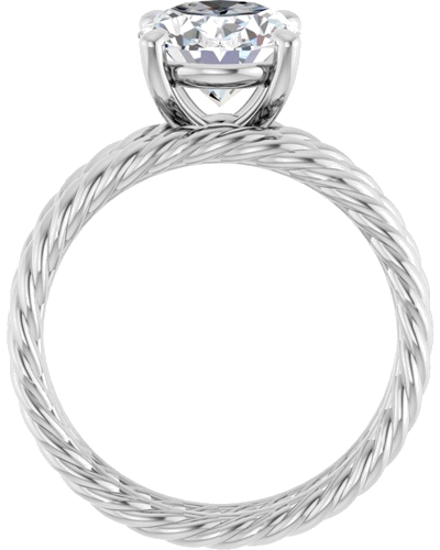 Sužadėtuvių Žiedas „Solitaire“ 585 Baltojo Aukso Oval 10mm x 8mm (7)