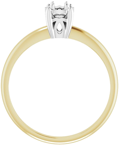 14K Yellow   White 2.5 mm Round 4-Prong Illusion Solitaire Ring Mounting (2)